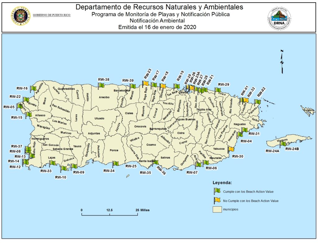 Pr 239 Mapa DRNA | Beach Monitoring PR Map3 150