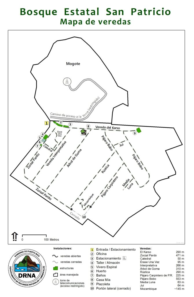 Mapa de veredas del Bosque San Patricio